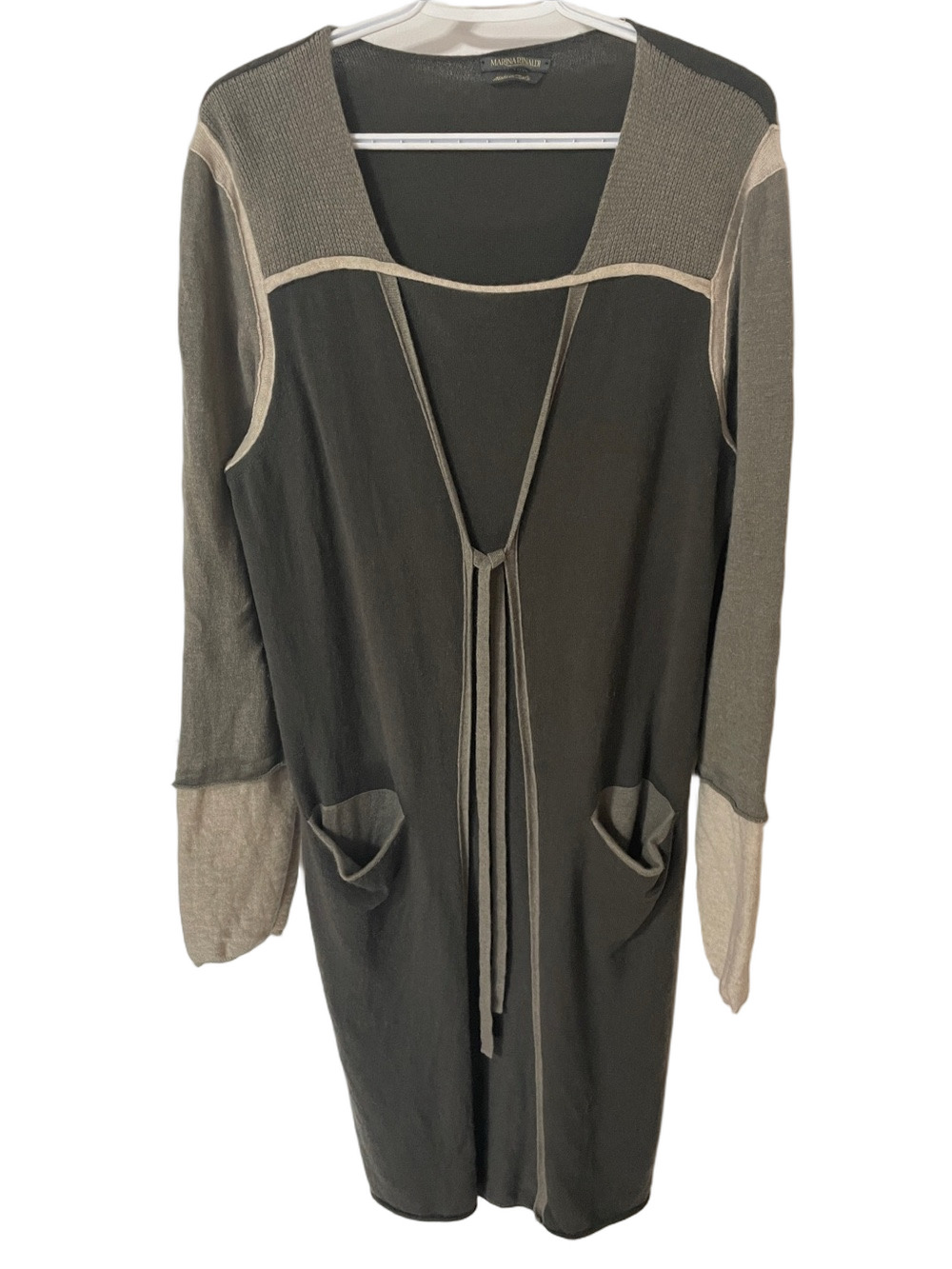 Marina Rinaldi Greens and Cream Long Sleeve Knit Dress Size Large